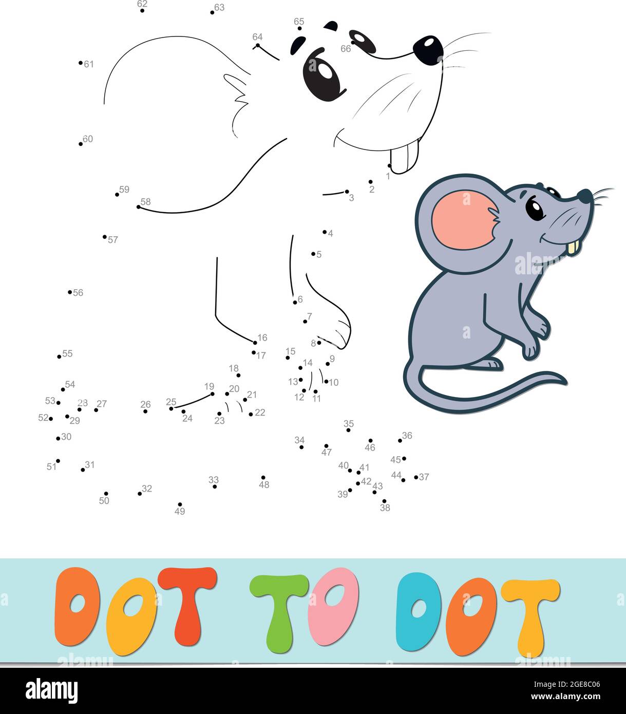 Dot to dot puzzle. Connect dots game. mouse vector illustration Stock ...