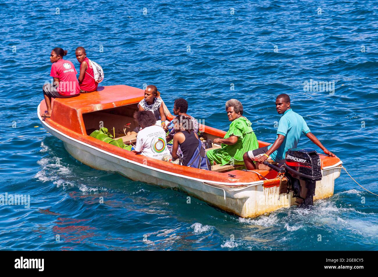 Villages use a Banana Boat to transport produce to market, Port Vila