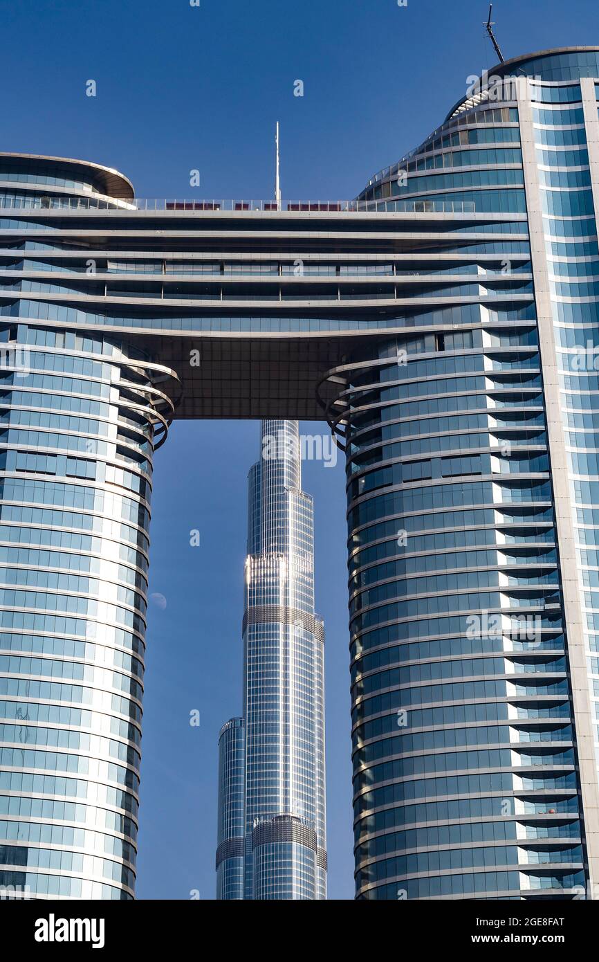 Dubai, UAE - 08.16.2021 - Burj Khalifa and Address Sky View hotel Stock ...
