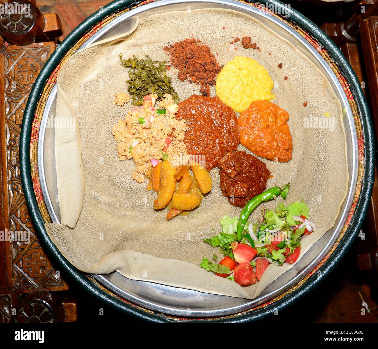 A traditional Ethiopian Injera dish Stock Photo Alamy