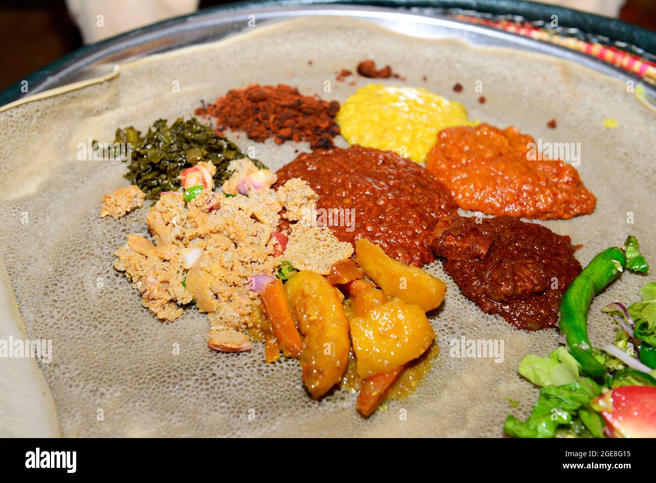 A traditional Ethiopian Injera dish Stock Photo Alamy