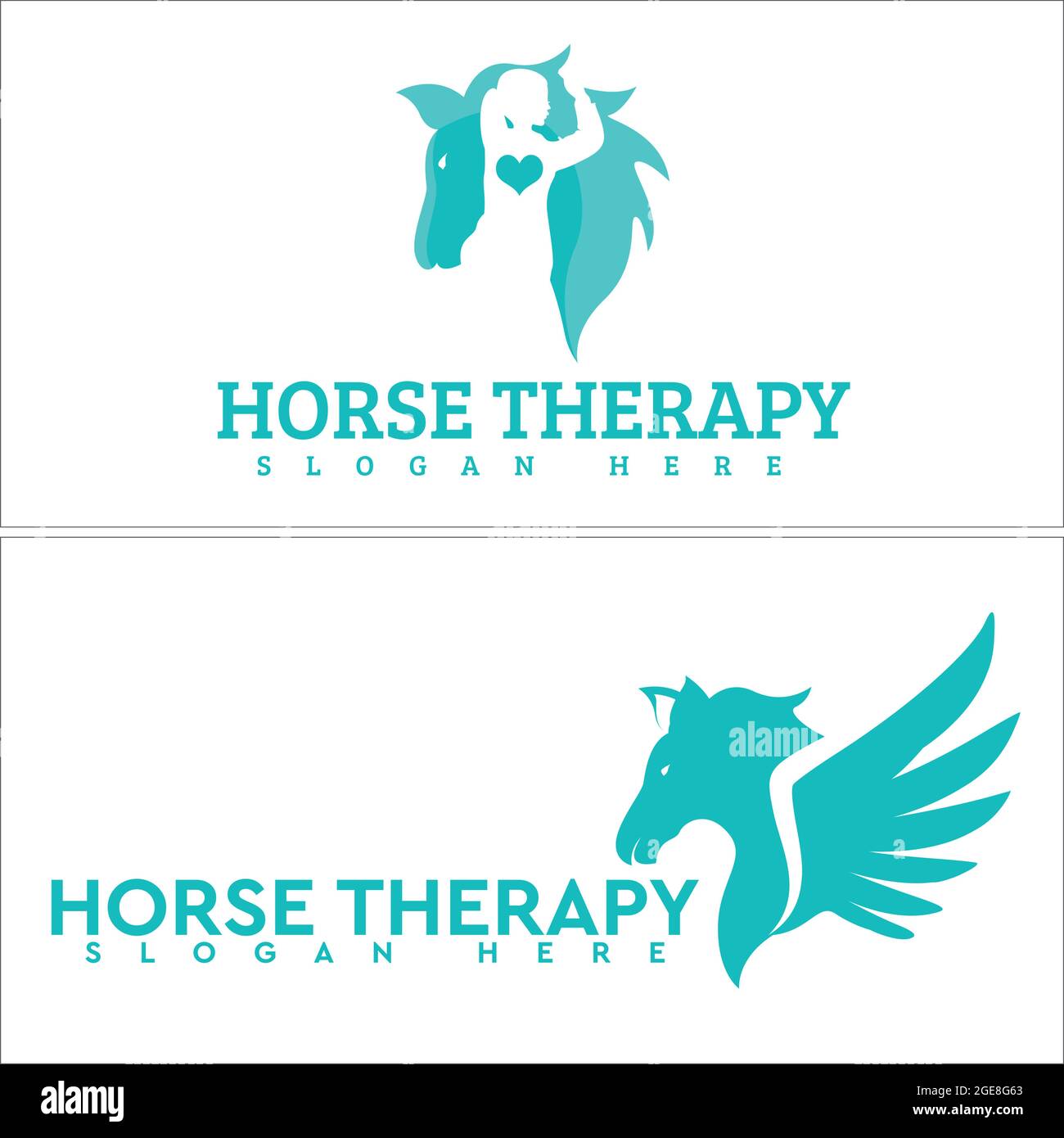 Icon symbol horse healing therapy care logo Stock Vector Image & Art
