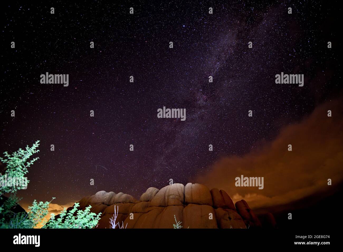 Milky Way and Night Sky over Joshua Tree National Park Stock Photo - Alamy