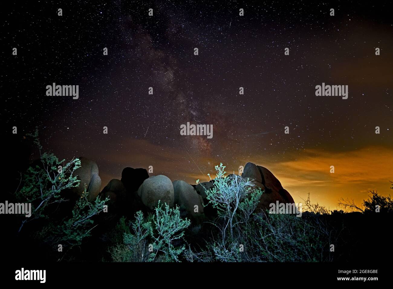 Milky Way and Night Sky over Joshua Tree National Park Stock Photo - Alamy