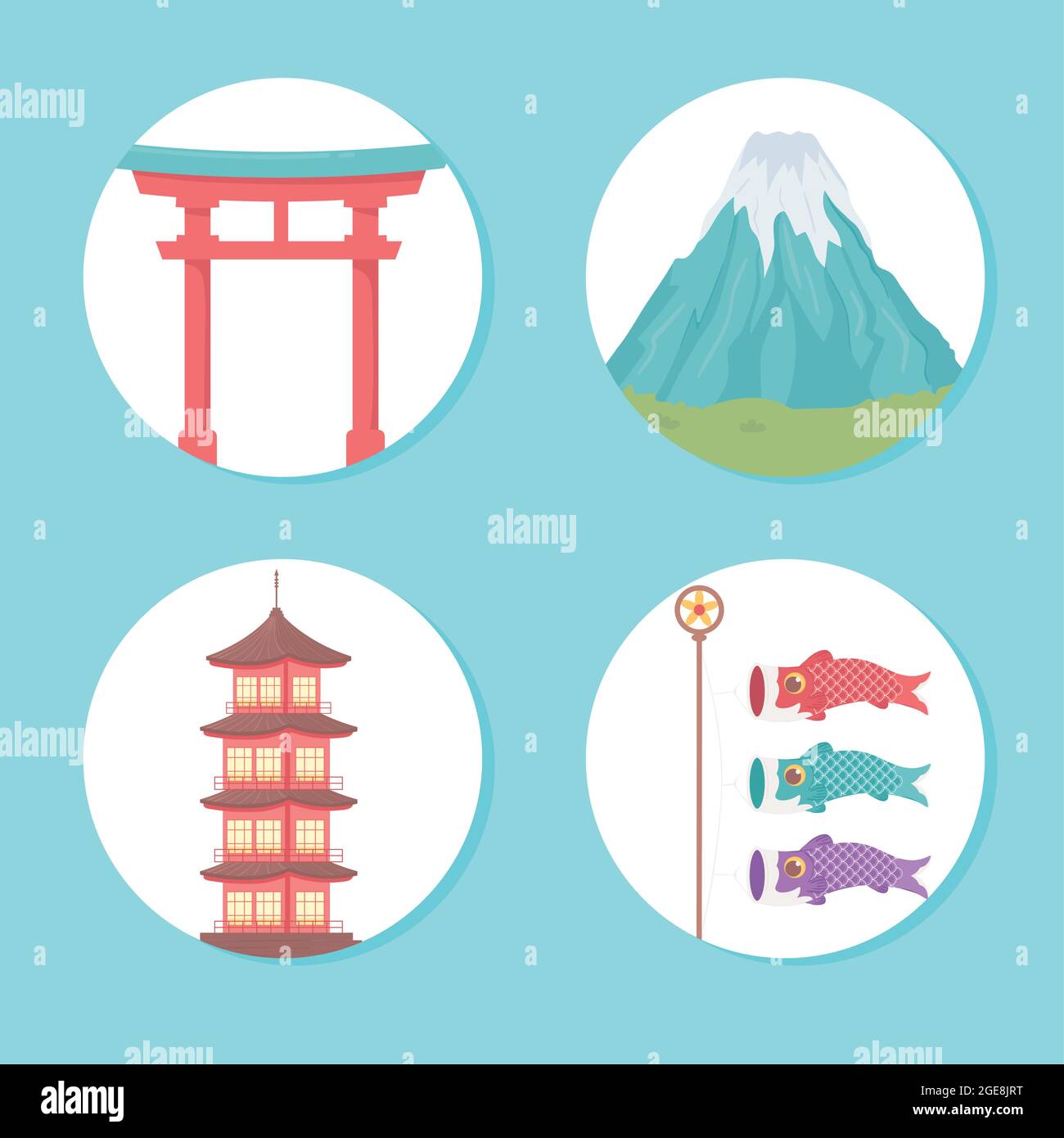 japanese culture round icons Stock Vector Image & Art - Alamy