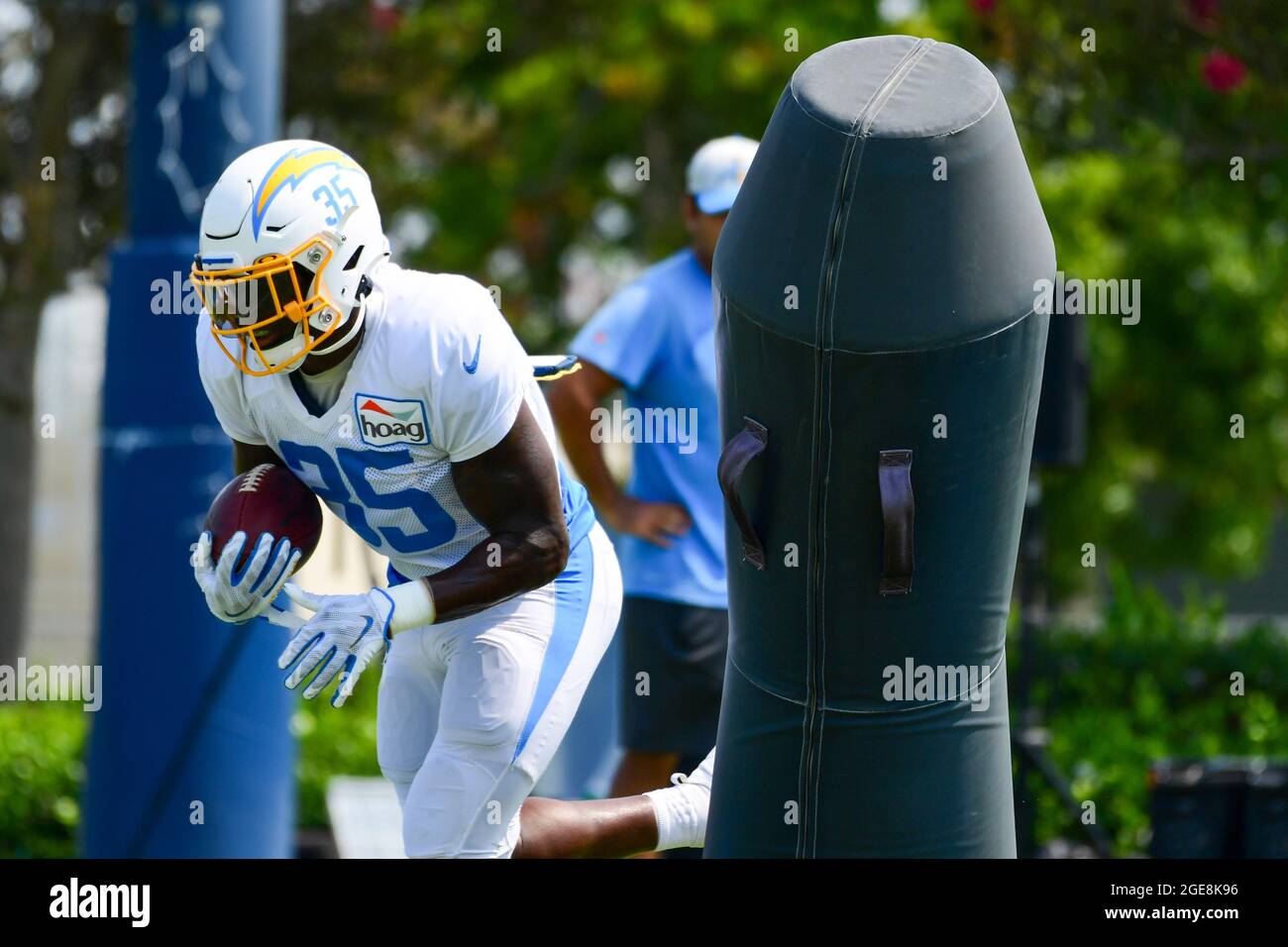 Los Angeles Chargers running back Larry Rountree III (35) during training camp on Tuesday, Aug 17, 2021, in Costa Mesa, Calif. (Dylan Stewart/Image of Stock Photo