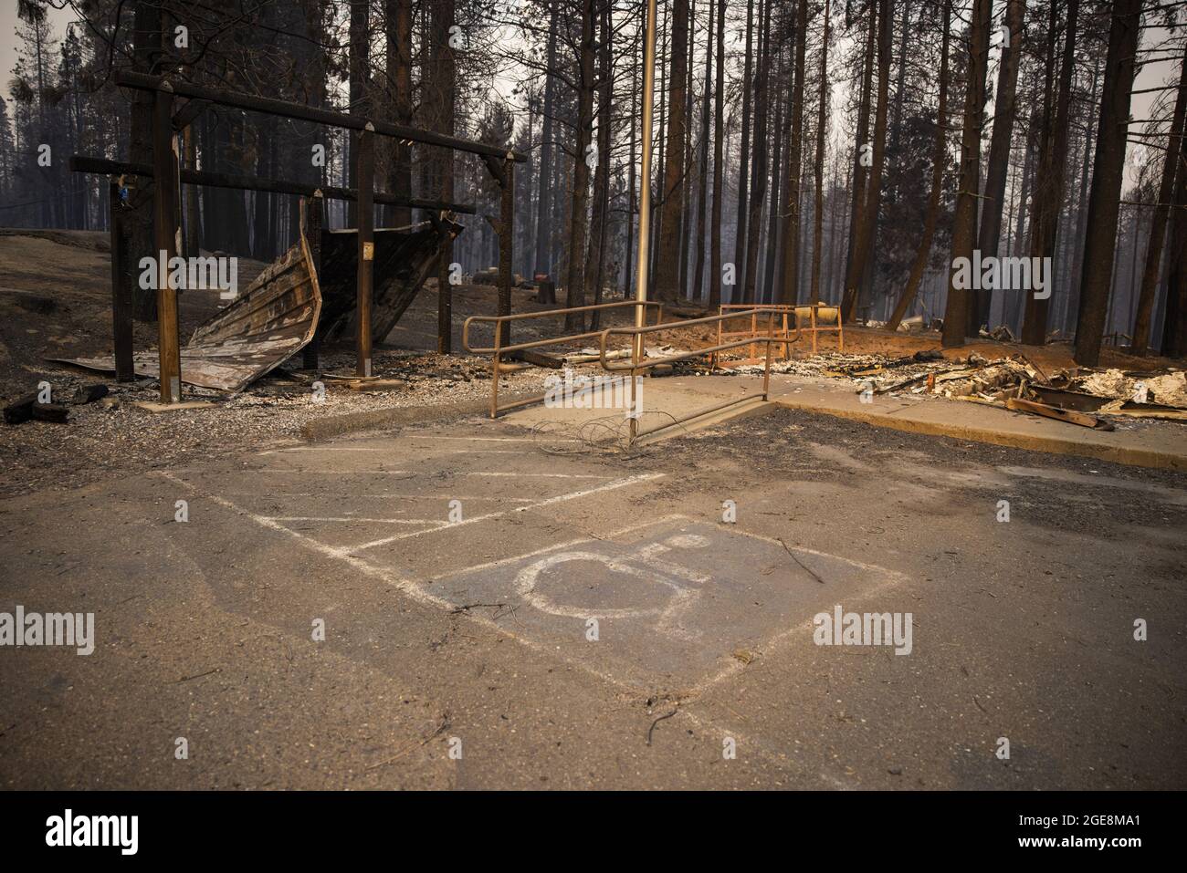 Grizzly Flats, United States. 18th Aug, 2021. All that remains of the
