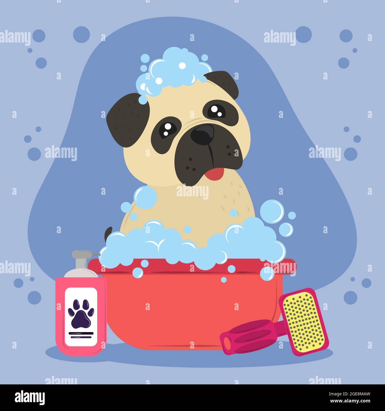 Puppy taking a bath Stock Vector Images Alamy
