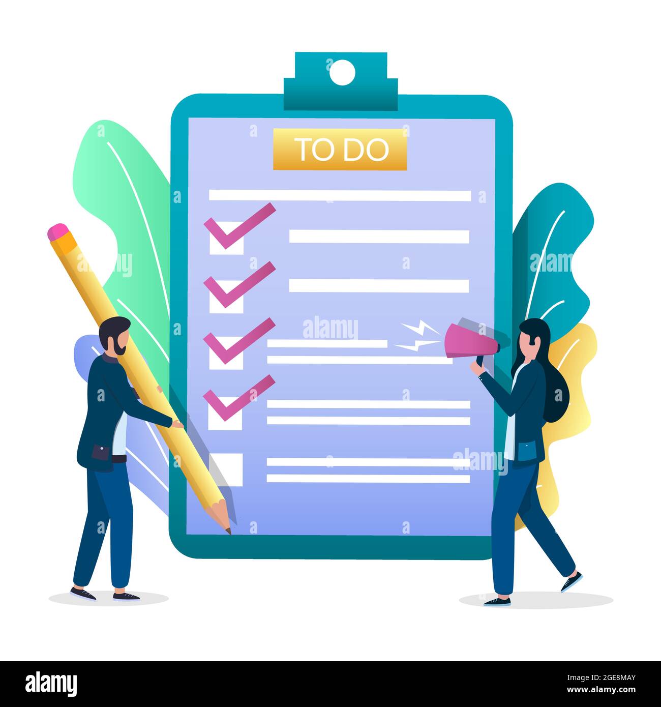 Businessman adding check mark in to do list on clipboard, vector  illustration. Task management, planning, scheduling Stock Vector Image &  Art - Alamy