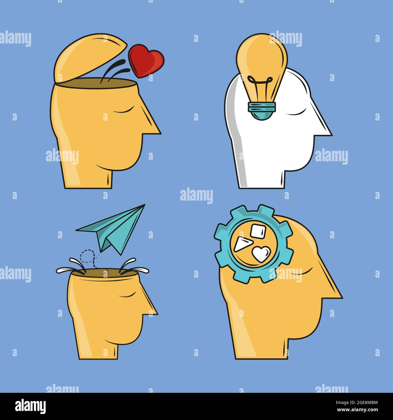 life skills icons Stock Vector