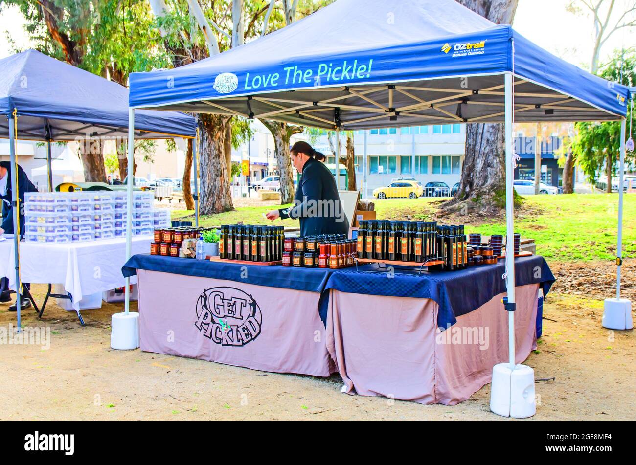 Pickle vendor at Tamworth Australia Food Festival Stock Photo