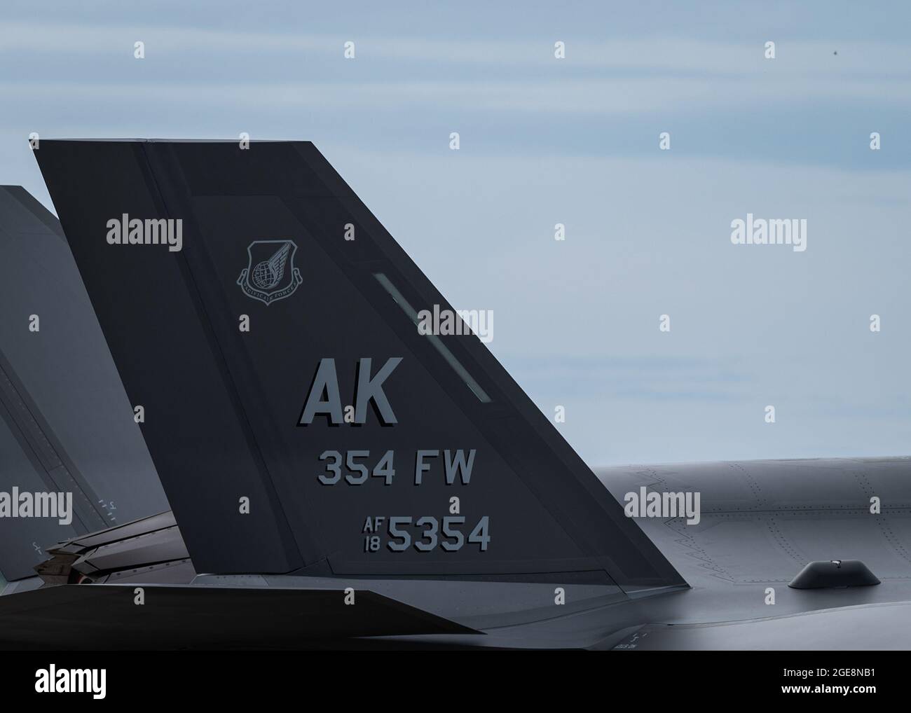 An F35A Lightning II from the U.S. Air Force 354th Fighter Wing, rests