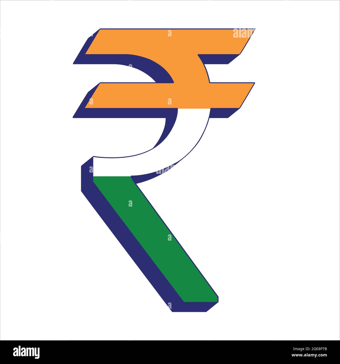 Indian rupee (INR) currency symbol with flag Stock Vector