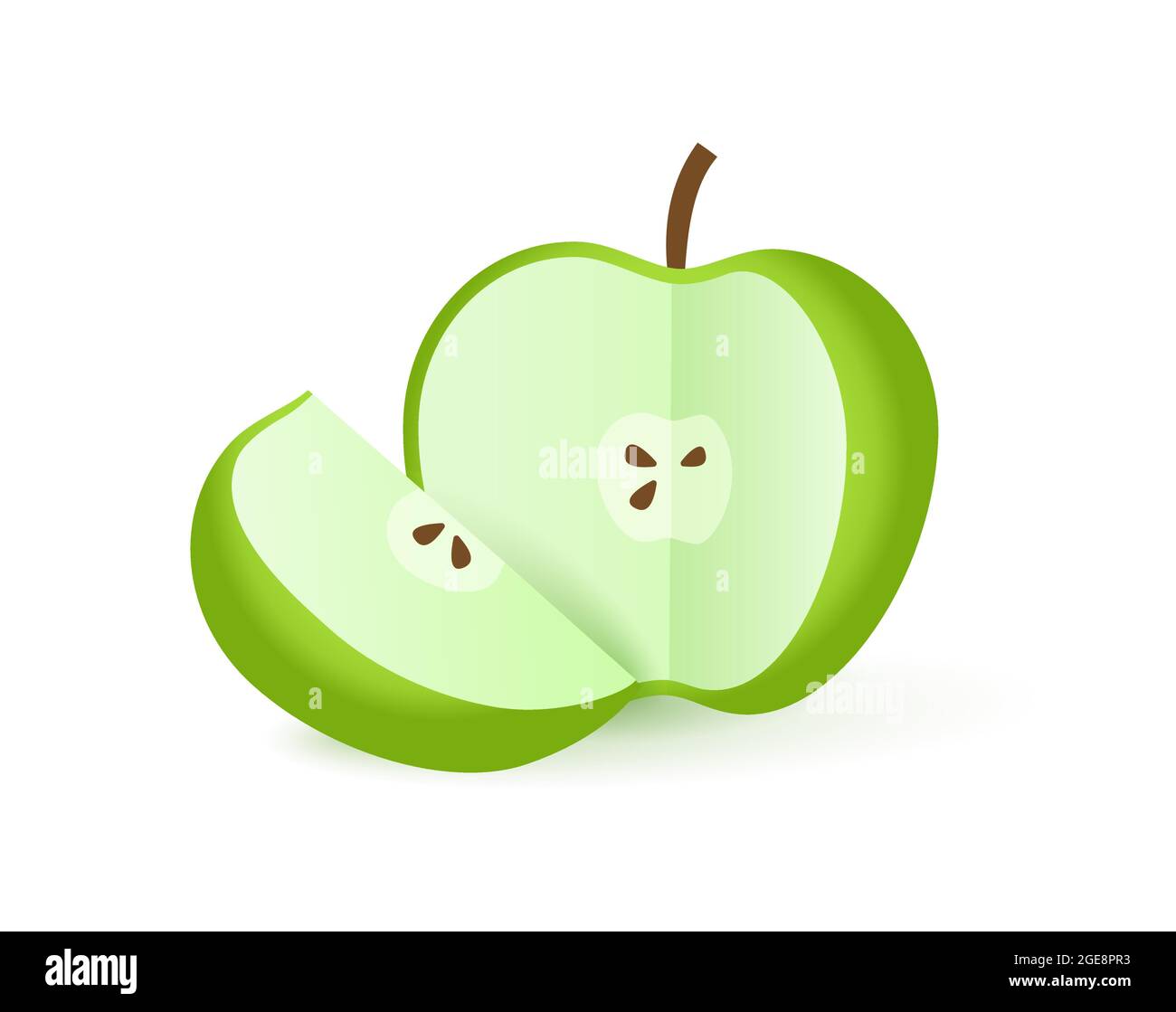 Green apple half and slice. Apple closeup in cartoon style. Vector illustration Stock Vector Image & Art - Alamy Green apple half and slice. Apple closeup in cartoon style. Vector illustration Stock Vector Image & Art - Alamy
