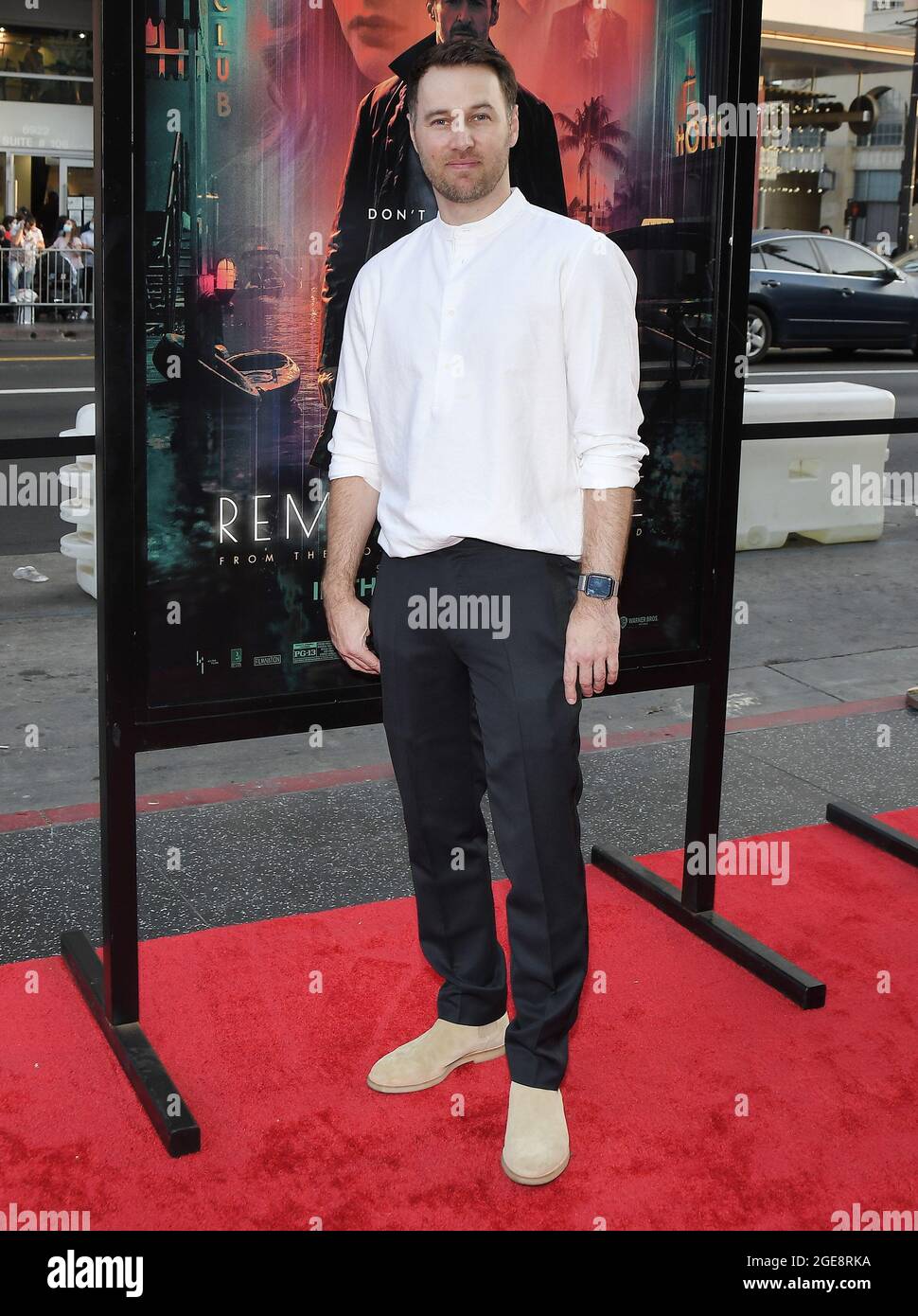 Hollywood, US, August 17, 2021. Christopher Scott arrives at the Warner ...