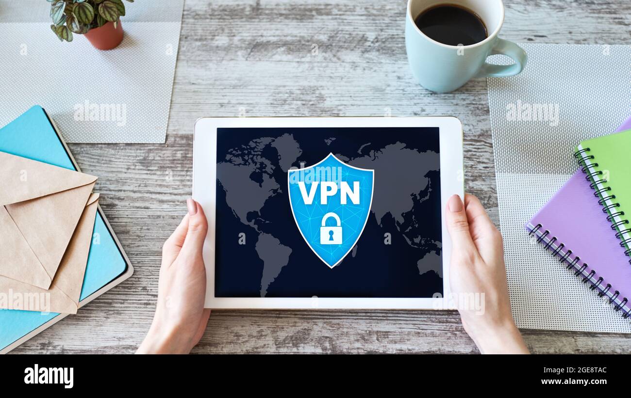 VPN - Virtual perivate network. Internet conncetion privacy concept Stock Photo
