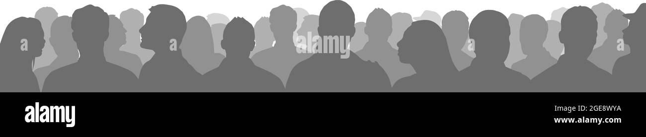 Silhouetted crowd ( audience, fans ) vector illustration Stock Vector