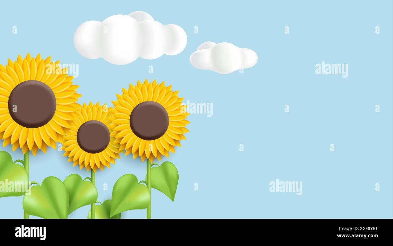 Sunflower on blue background wallpaper Stock Vector Images - Alamy