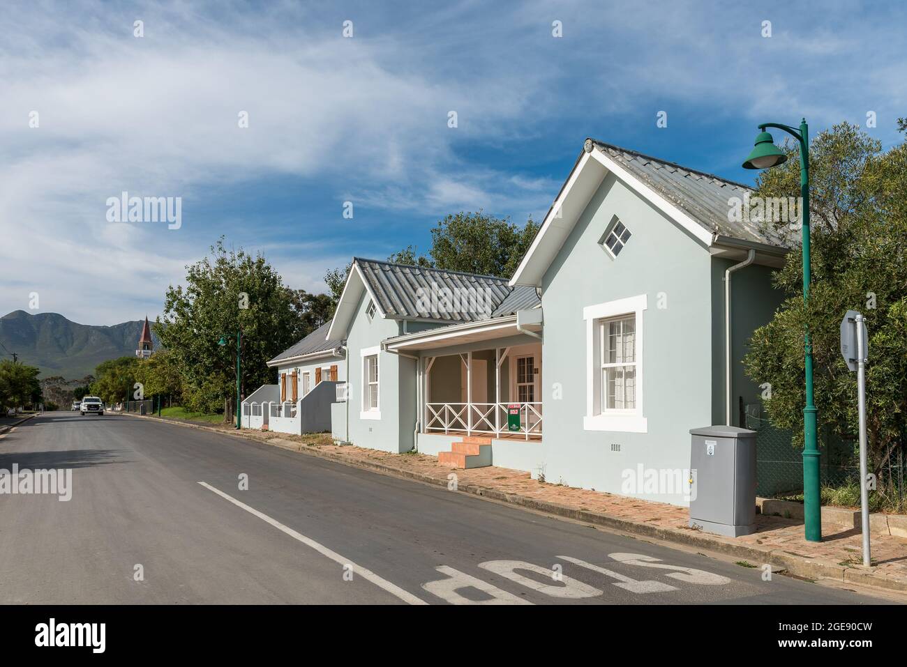 STANFORD, SOUTH AFRICA APRIL 12, 2021 A street scene, with historic