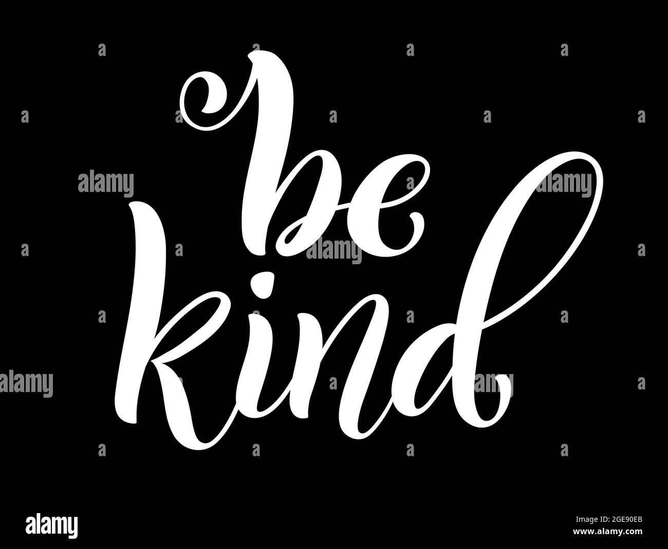 Be kind hand written lettering. Inspirational quote. Vector