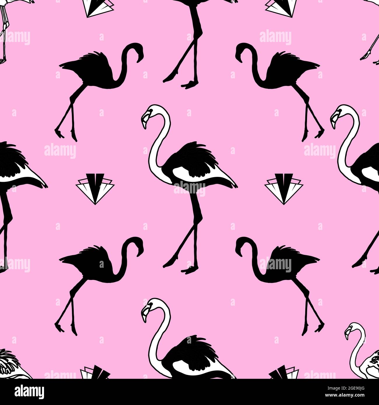 Pink Flamingo Pattern Design Stock Vector