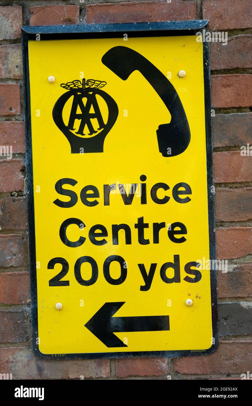 AA sign at the Avoncroft Museum in Stoke Heath Bromsgrove Worcestershire England Stock Photo