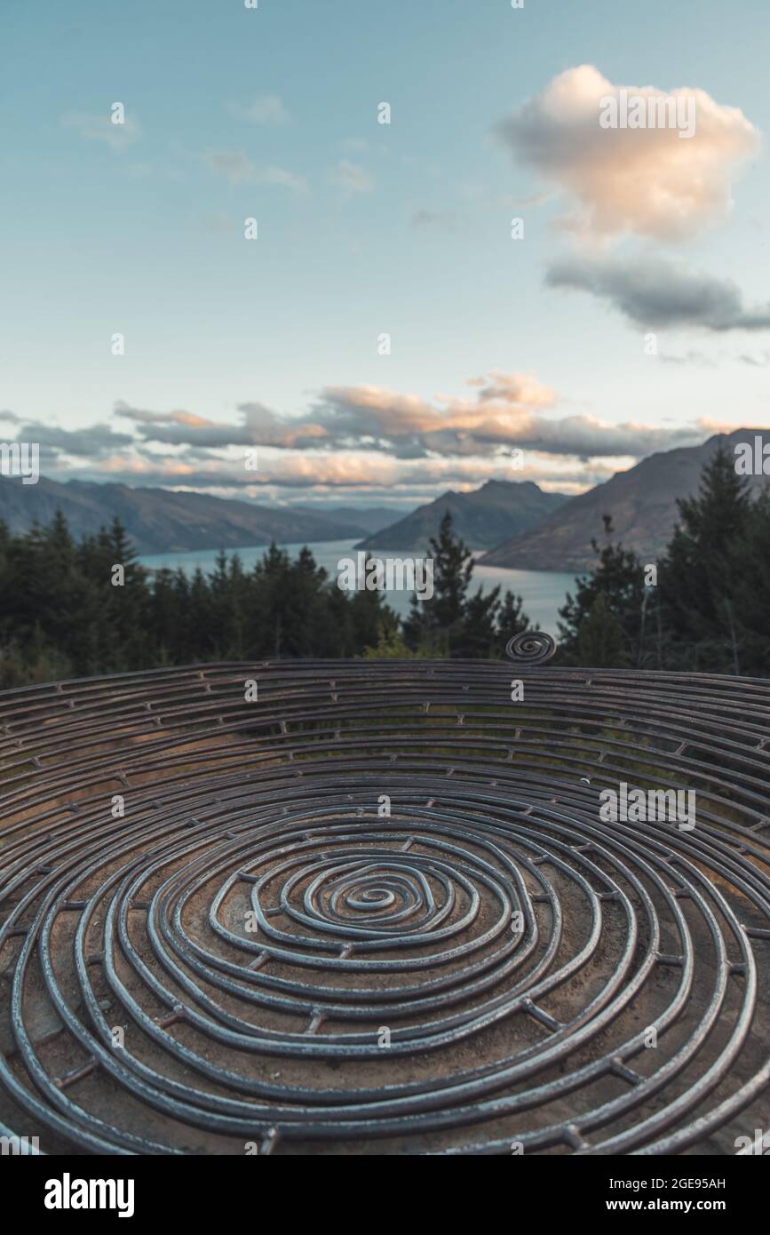 Basket of dreams at the top of Queenstown Hill in New Zealand Stock