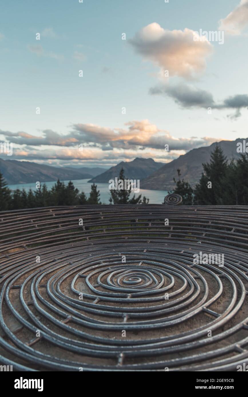 Basket of dreams at the top of Queenstown Hill in New Zealand Stock Photo