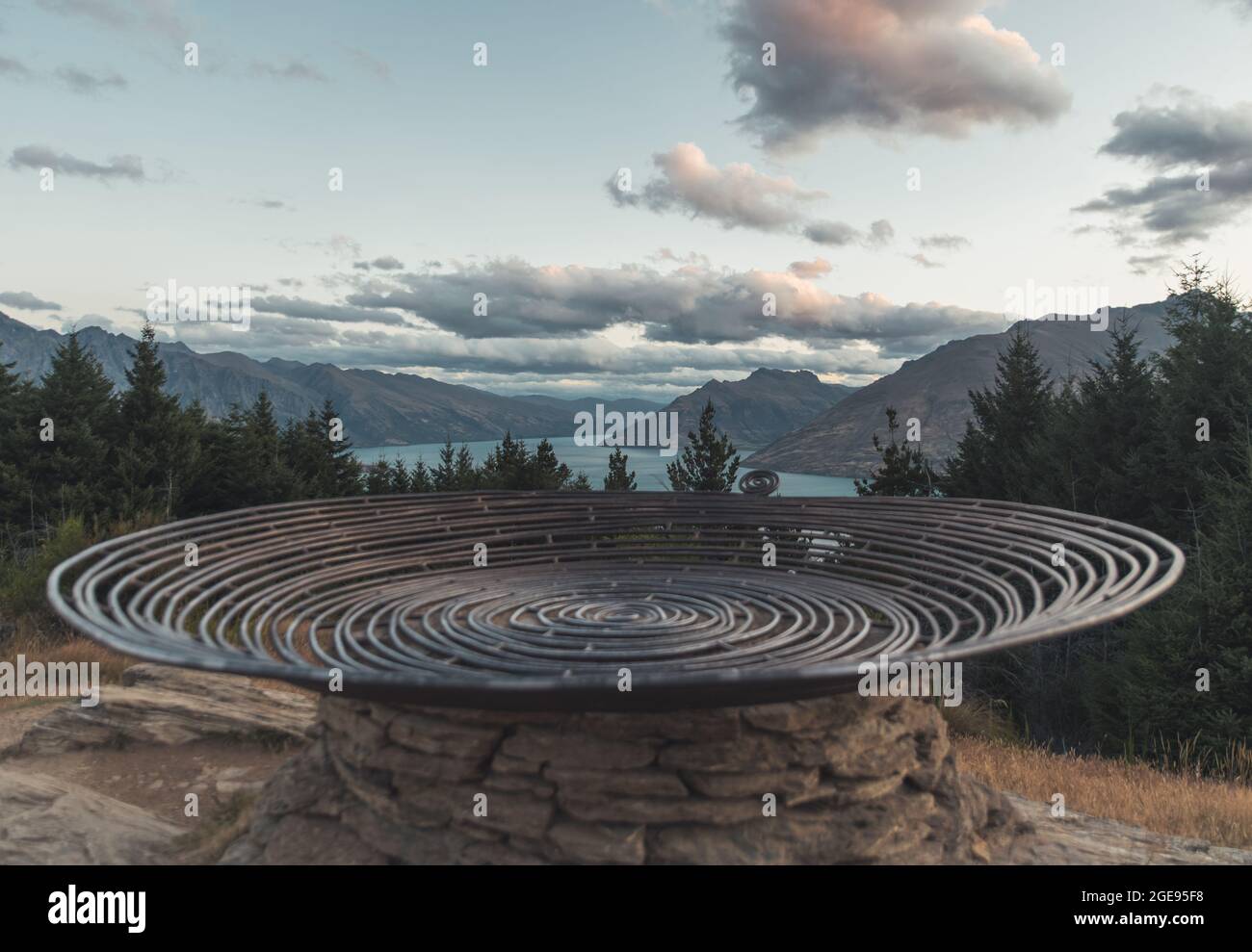 Basket of dreams at the top of Queenstown Hill in New Zealand Stock