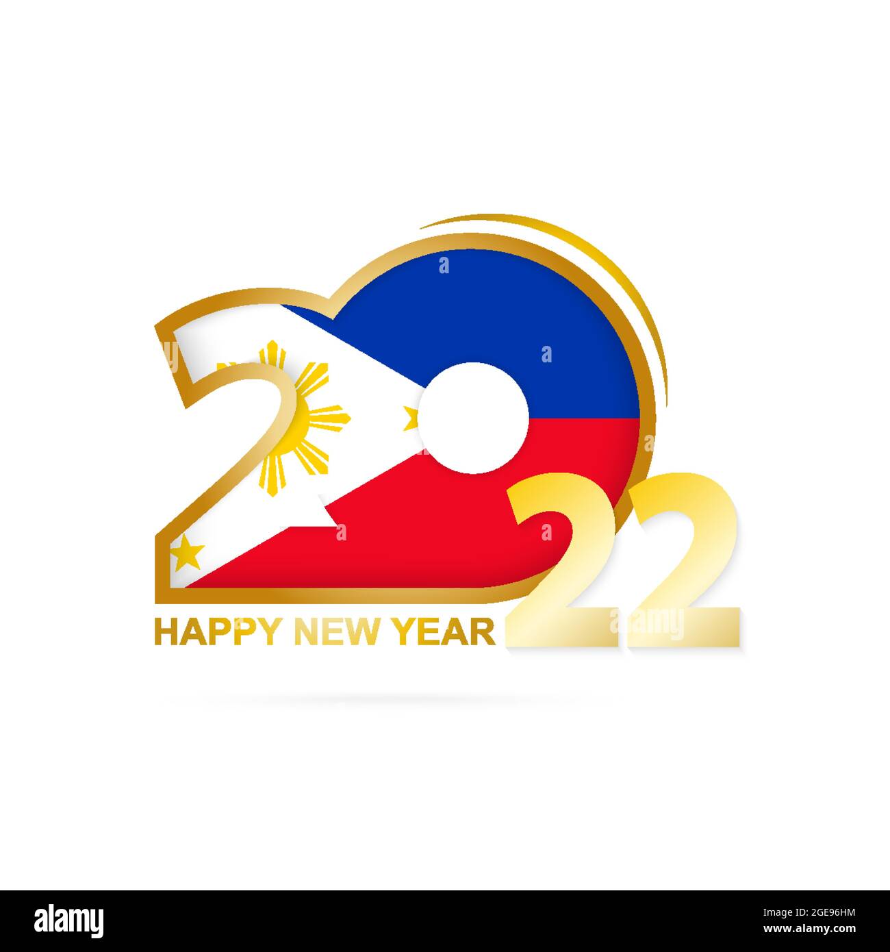 Year 22 With Philippines Flag Pattern Happy New Year Design Vector Illustration Stock Vector Image Art Alamy