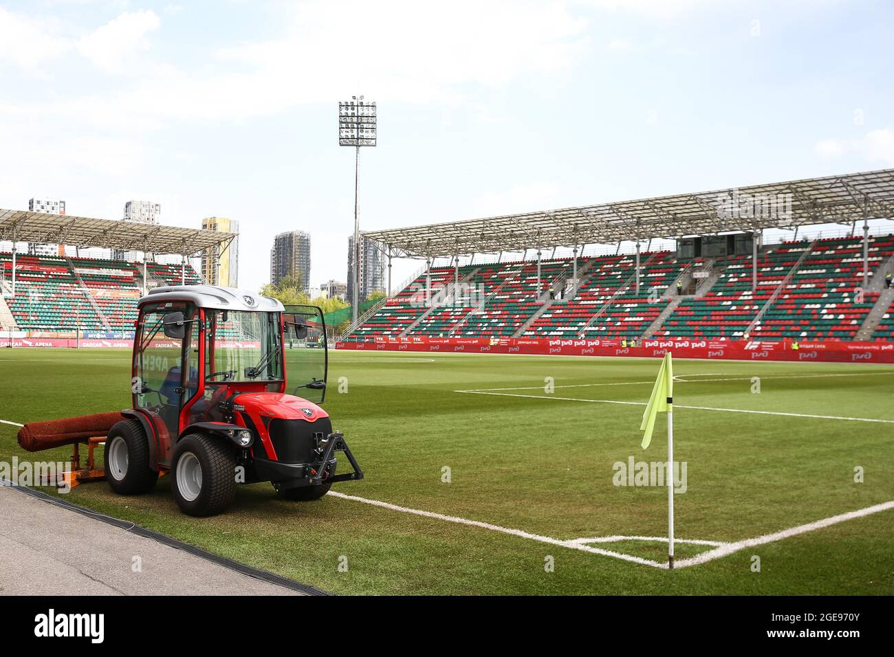 Moscow, Russia, 18/08/2021, Moscow, Russia. 18th Aug, 2021. General view inside Sapsan Arena prior to the UEFA Womens Champions League Round 1 football match between Arsenal and FC Okzheptes at Sapsan Arena in Moscow, Russia. Credit: SPP Sport Press Photo. /Alamy Live News Stock Photo