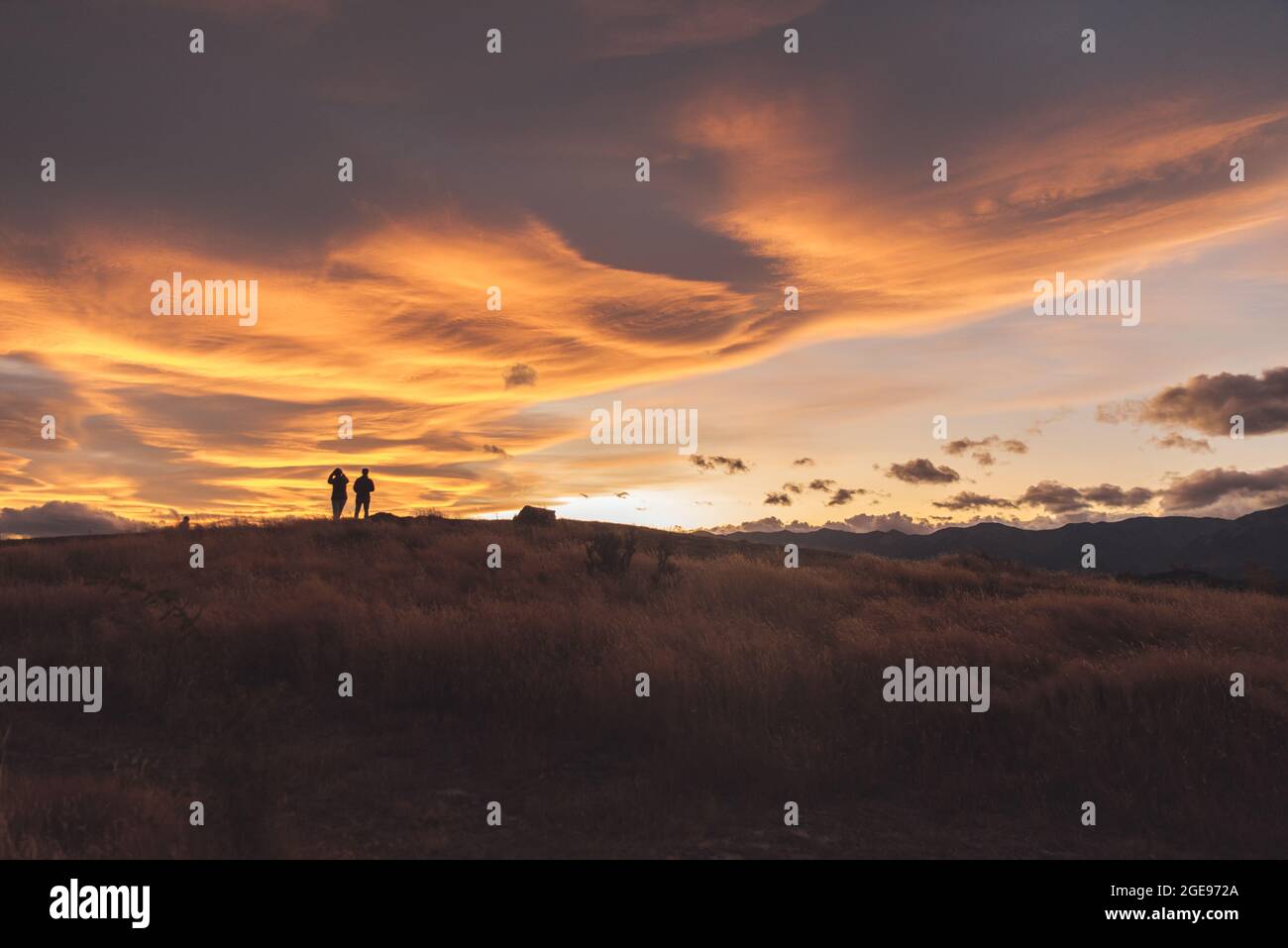 Amazing sunset at Pukaki lake in New Zealand south island Stock Photo ...
