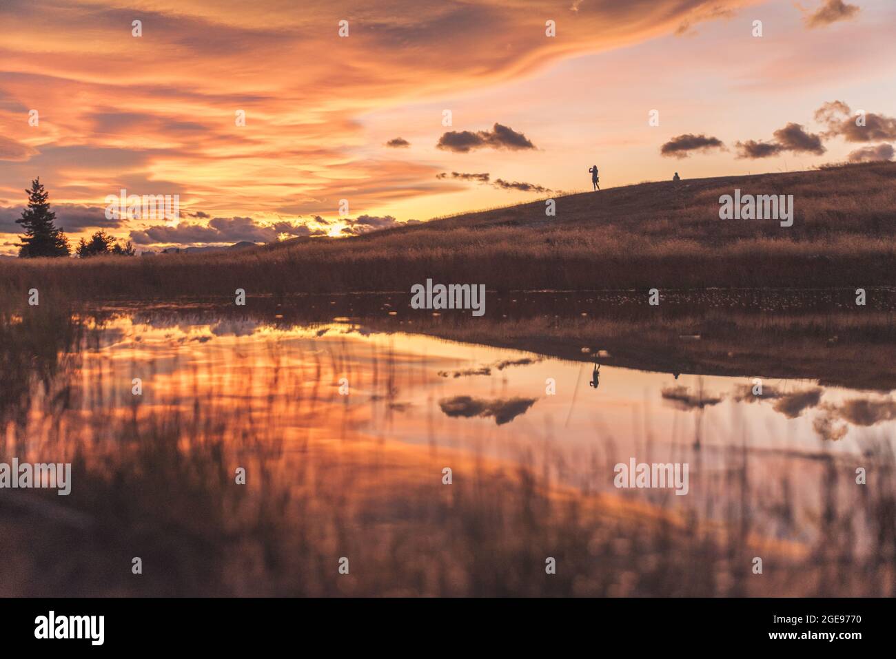 Amazing sunset at Pukaki lake in New Zealand south island Stock Photo ...