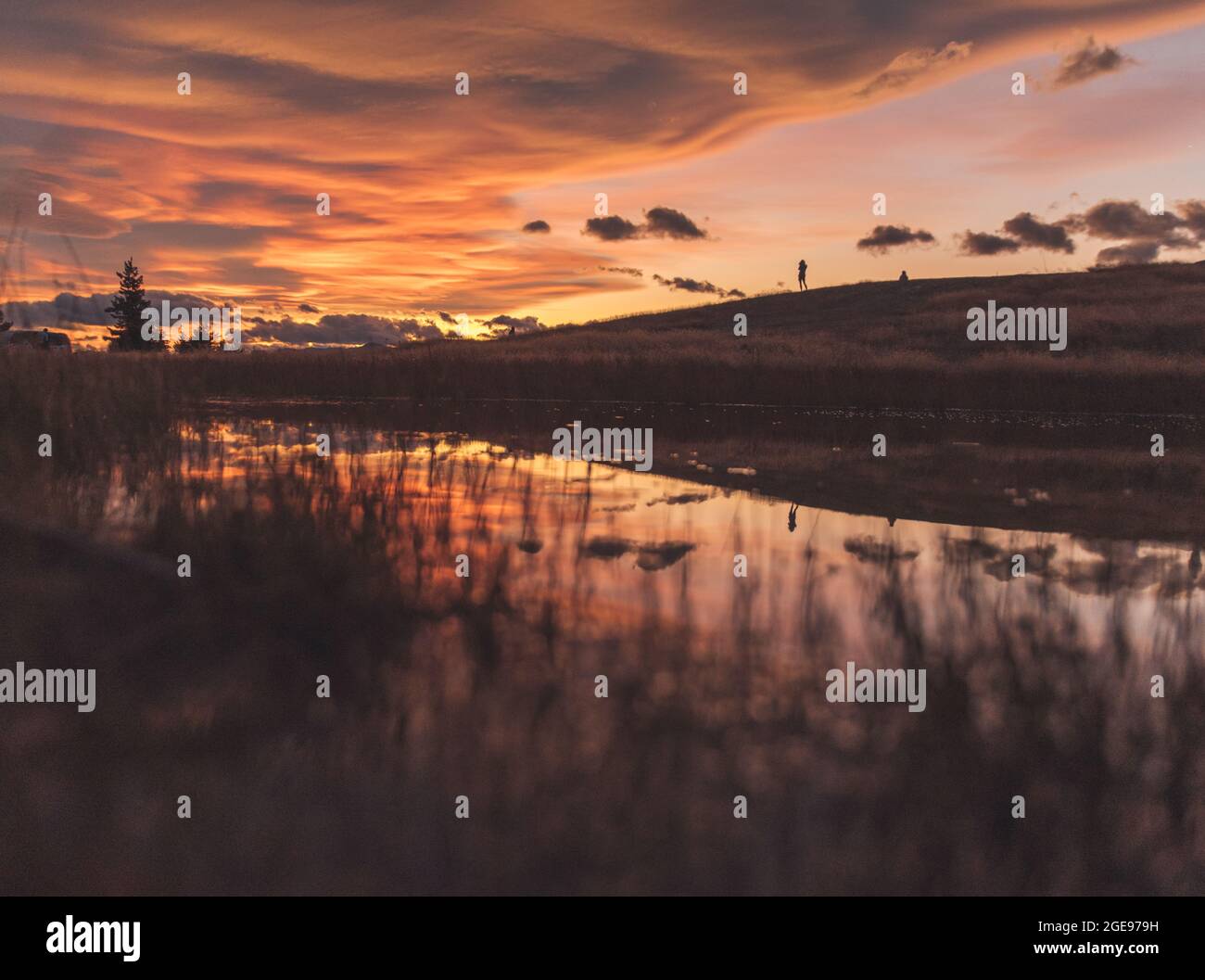 Amazing sunset at Pukaki lake in New Zealand south island Stock Photo ...