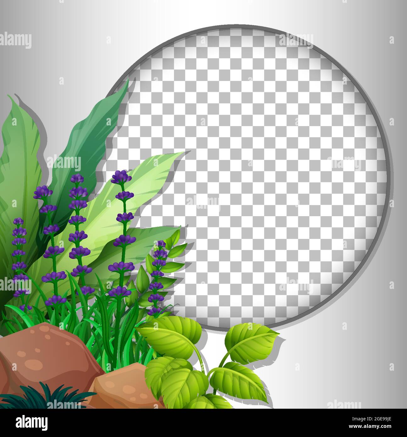 Round frame transparent with tropical leaves template illustration ...
