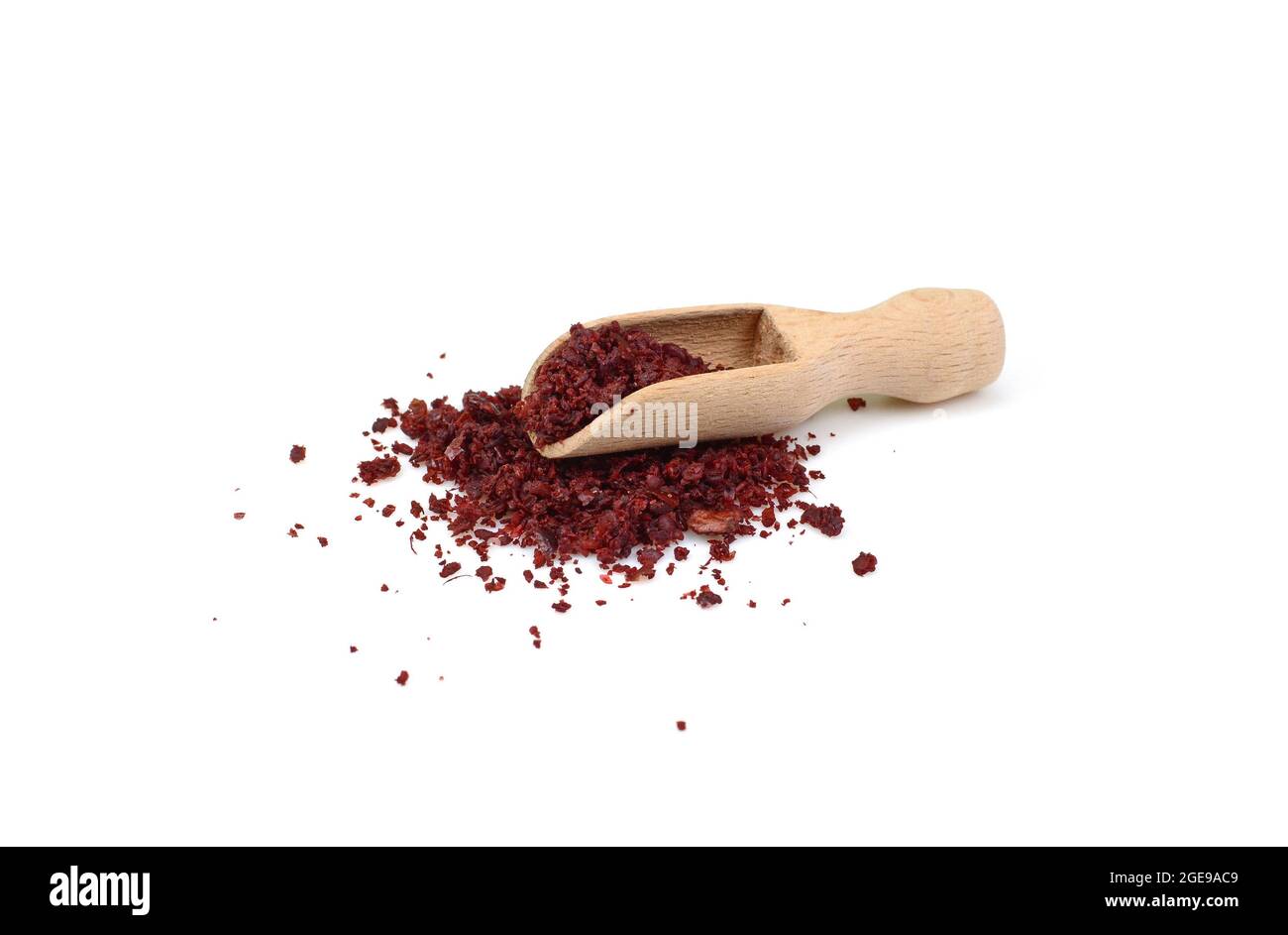 sumac spice on white. Ground Sumac Powder Spice isolated Stock Photo