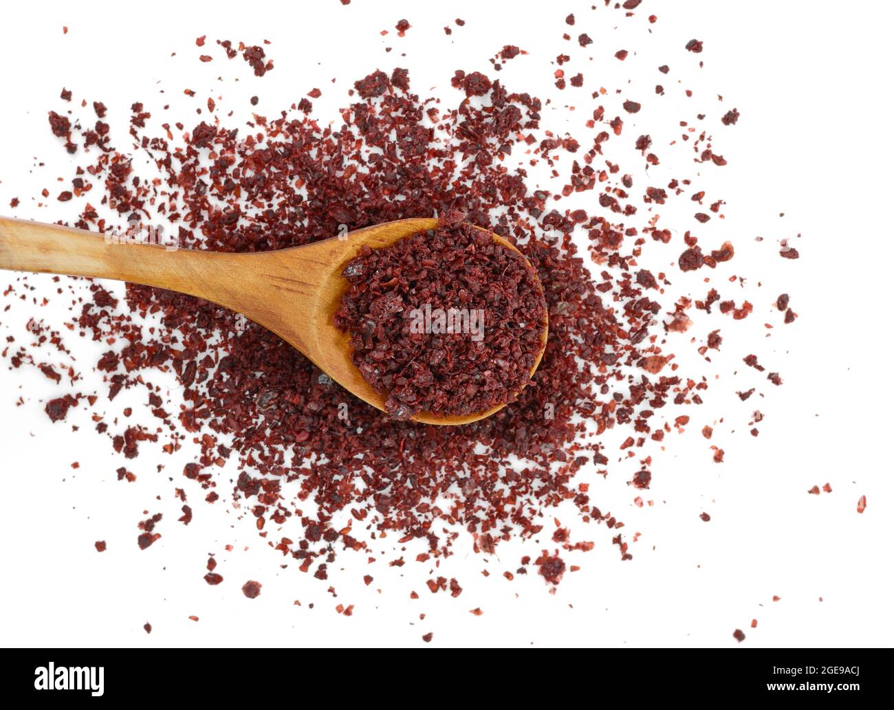 sumac spice on white. Ground Sumac Powder Spice isolated Stock Photo