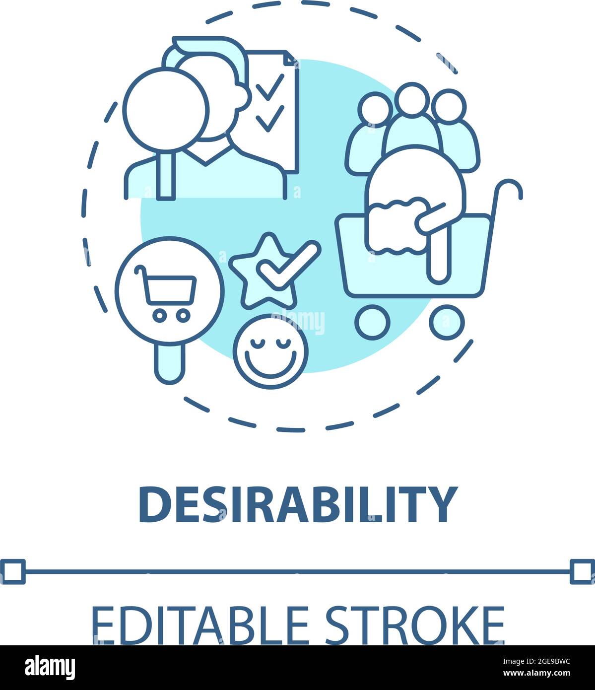 Product desirability concept icon Stock Vector