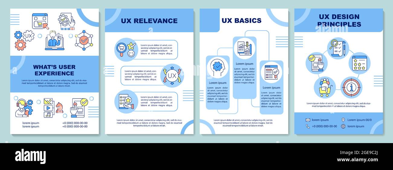 User experience brochure template Stock Vector