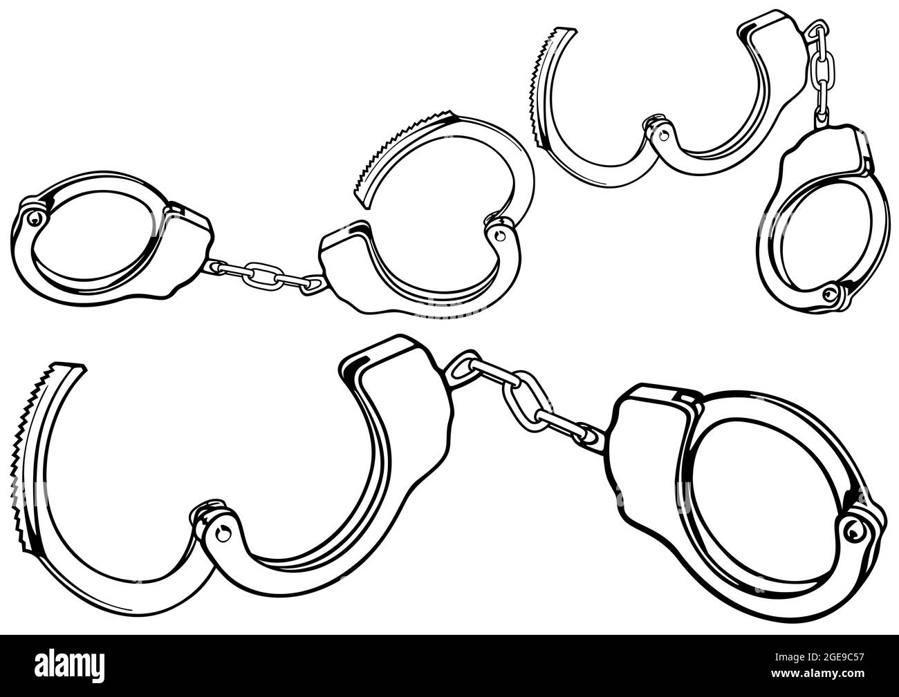 Hand Drawn Sketch of Handcuffs Stock Vector
