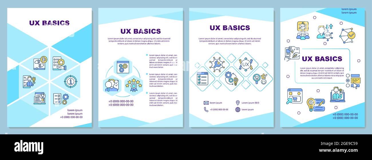 UX basics brochure template Stock Vector