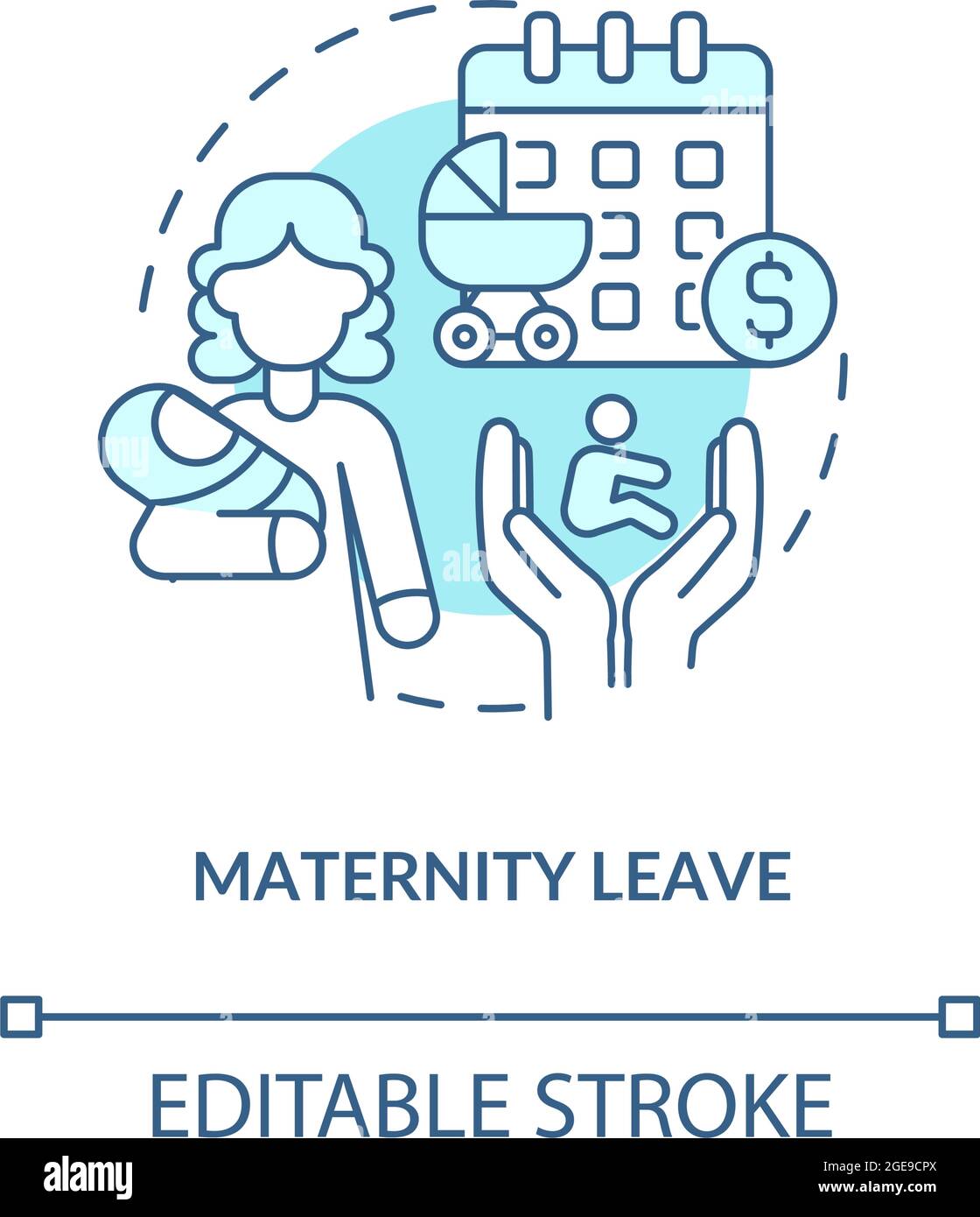 Maternity leave blue concept icon Stock Vector Image & Art Alamy