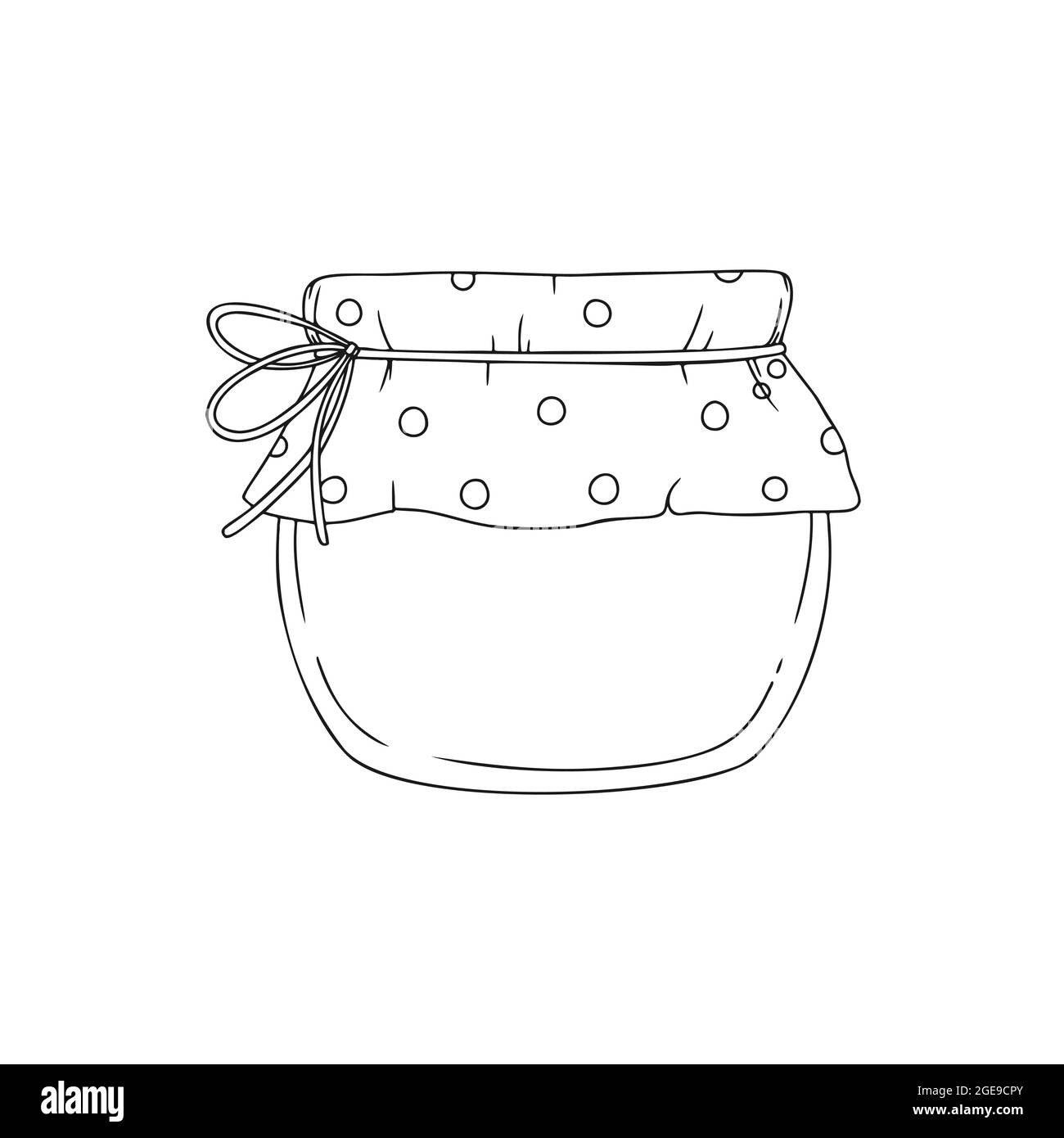 Jar sketch with honey, jam, preserves isolated on a white background