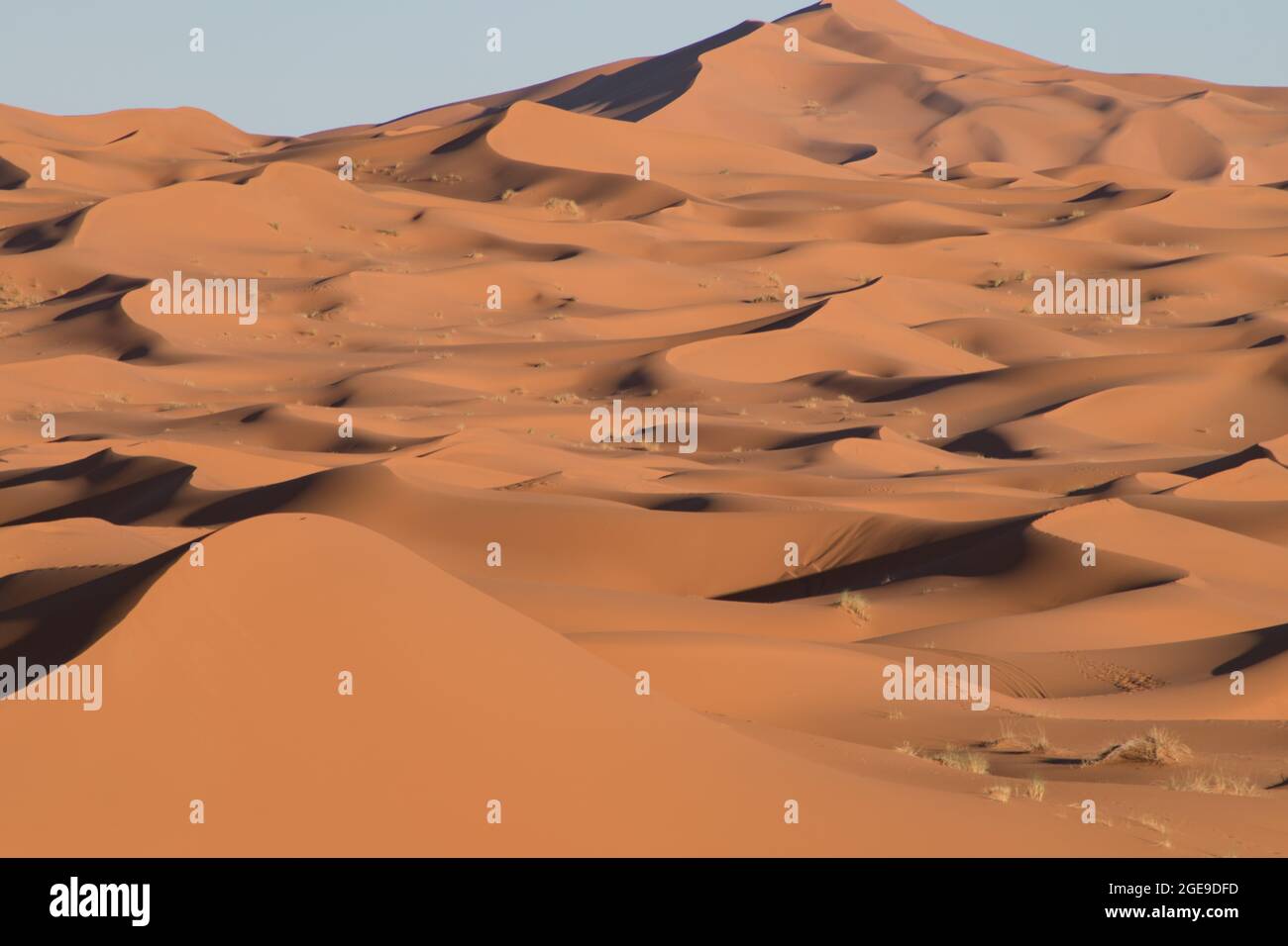Beautiful shot of sand dunes in the Sahara desert in Morocco Stock ...
