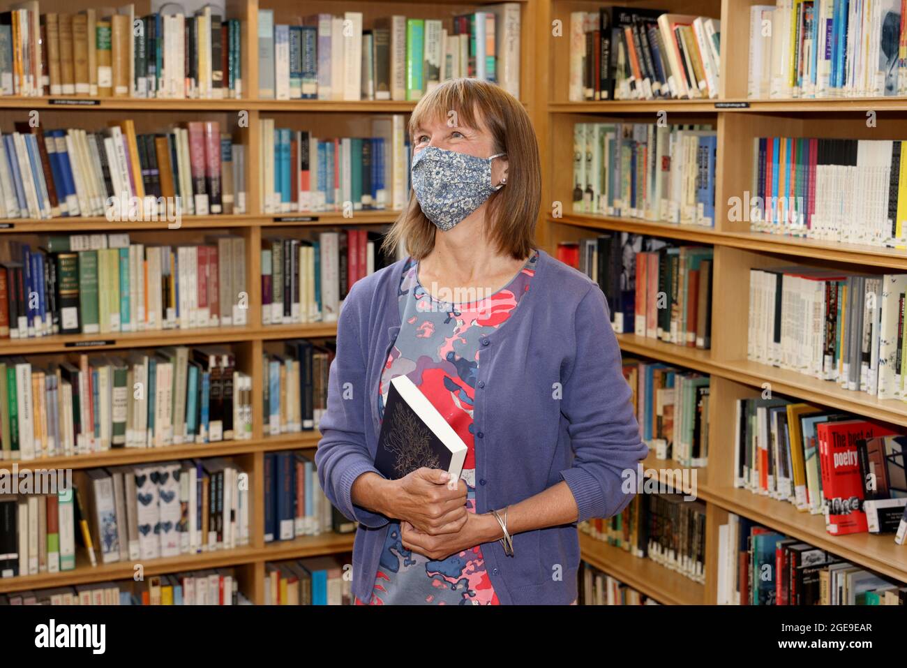 Kathleen Jamie after she was announced the new Makar (National Poet for Scotland) at the Scottish Poetry Library in Edinburgh. Picture date: Wednesday August 18, 2021. Stock Photo