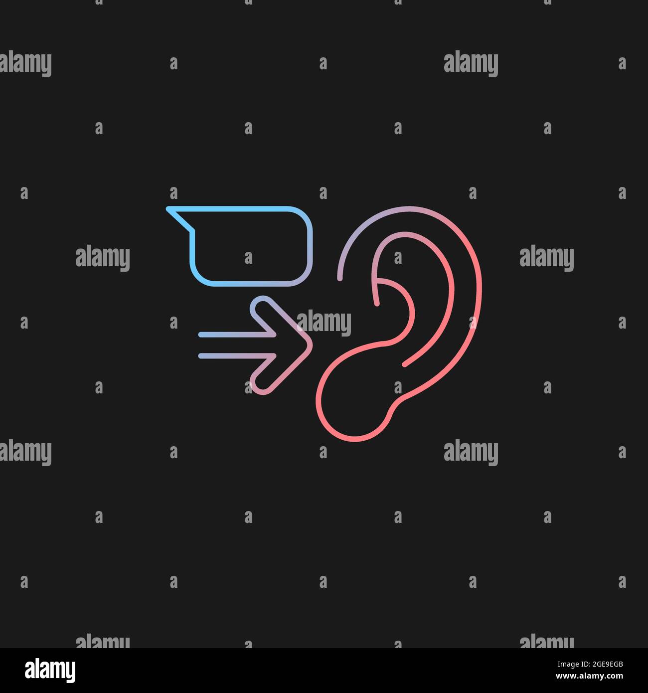 Message receiver gradient vector icon for dark theme Stock Vector