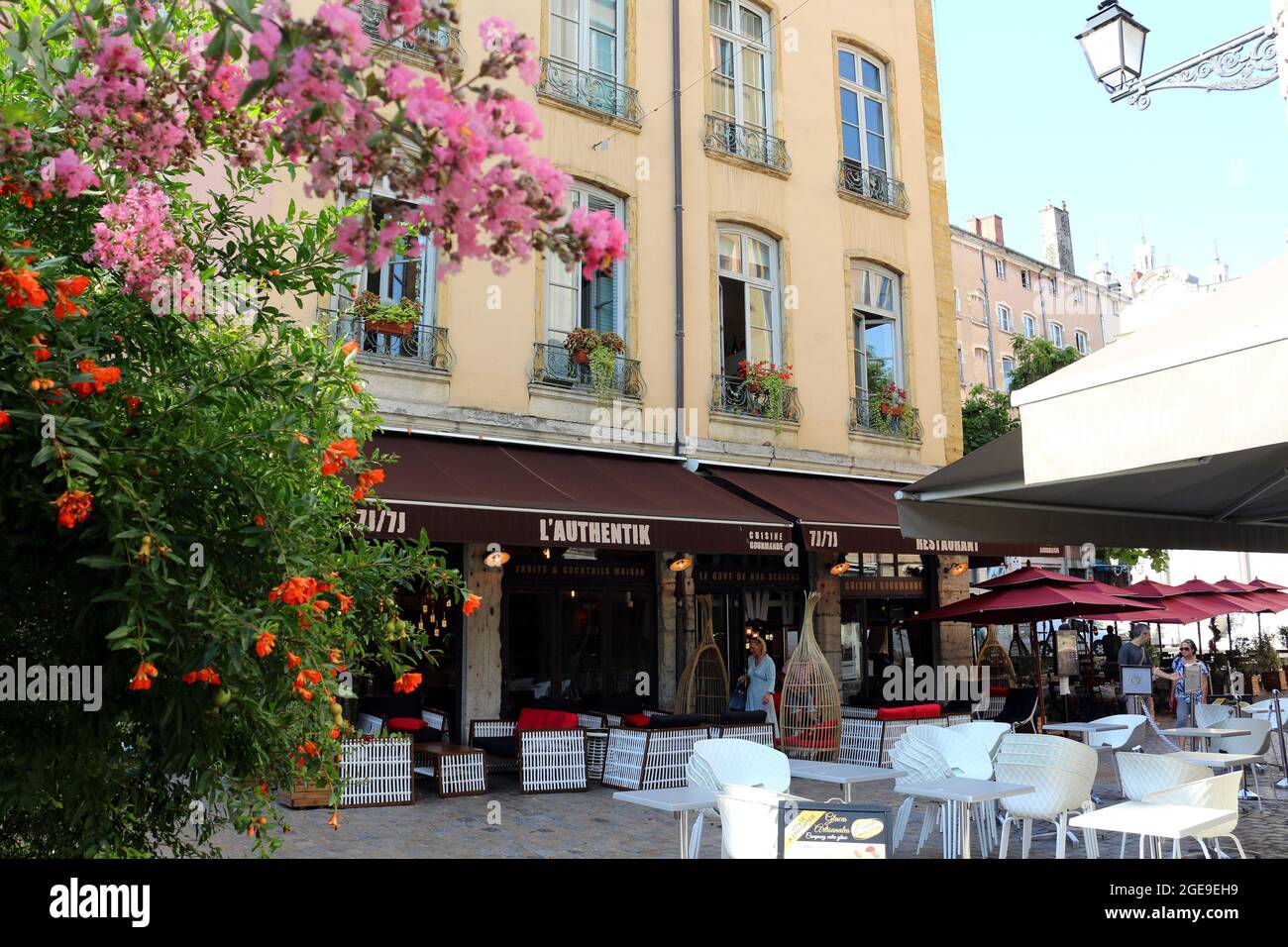 Lyon Restaurant in Summer Stock Photo