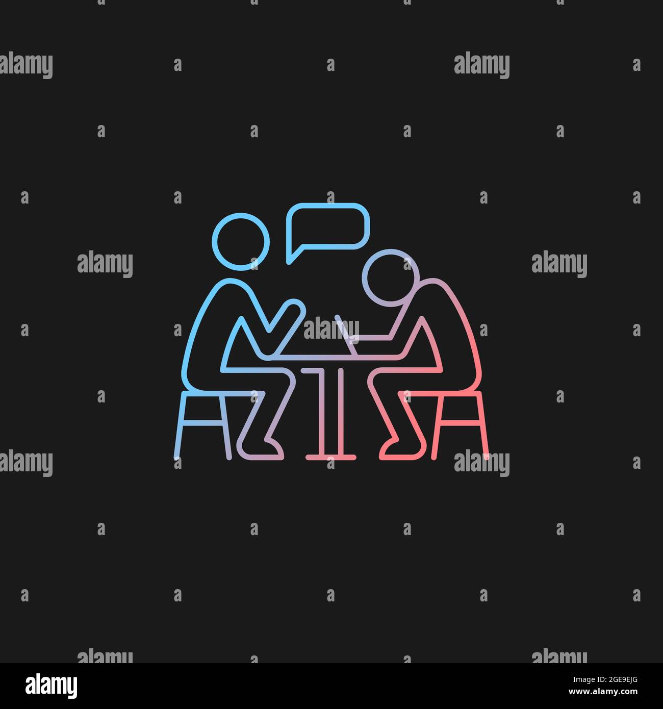 Attitudinal barriers gradient vector icon for dark theme Stock Vector