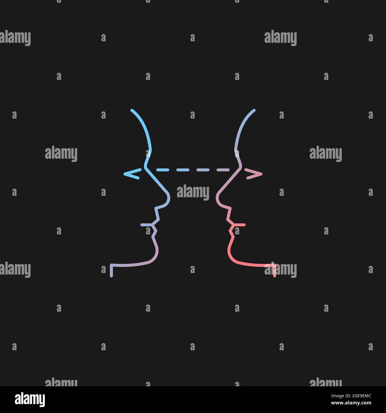 Eye contact gradient vector icon for dark theme Stock Vector