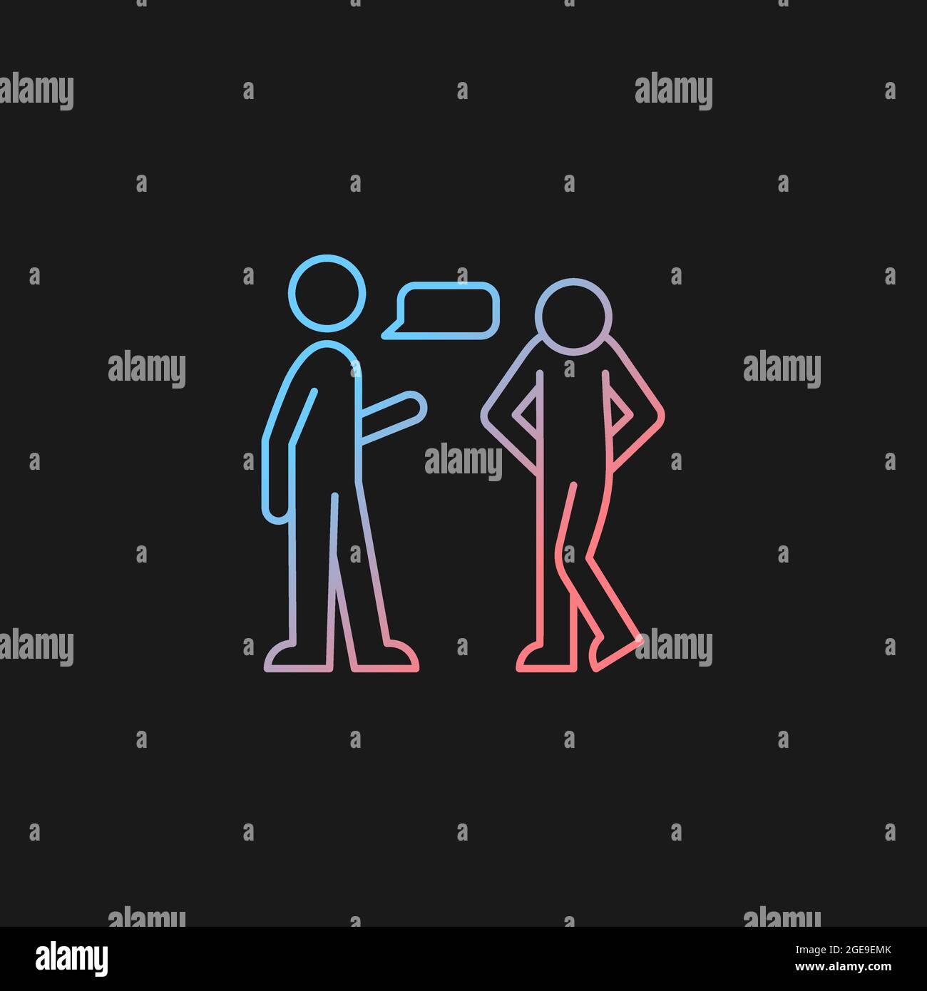Psychological barriers gradient vector icon for dark theme Stock Vector
